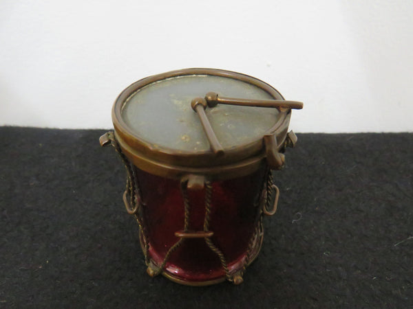 Very Rare Victorian Ruby Glass & Brass Trinket Box