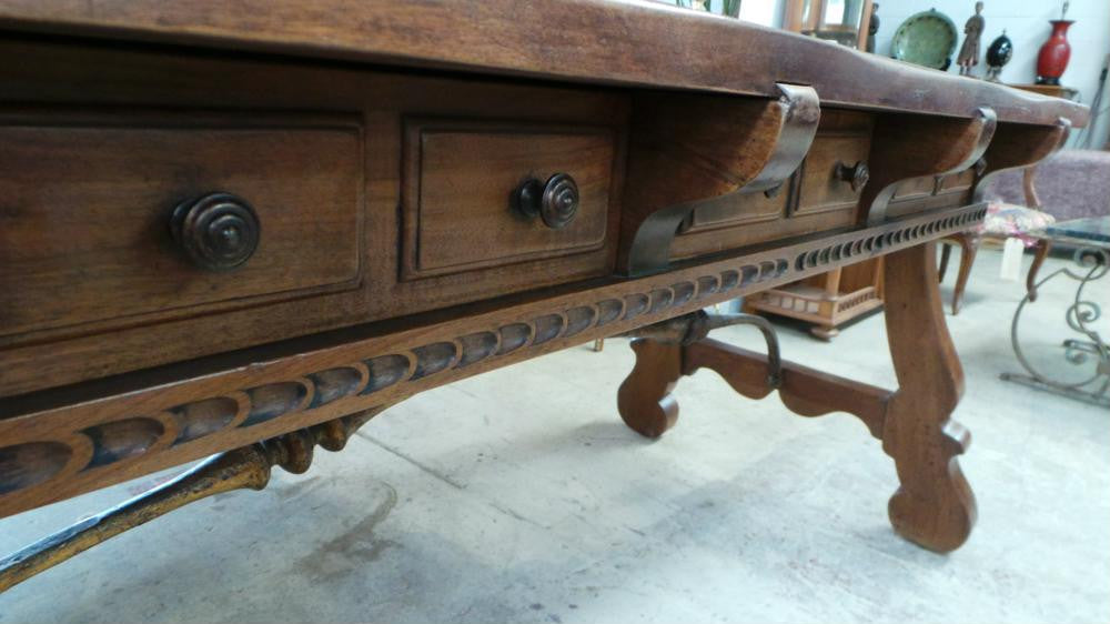 French Walnut Spanish Style Desk | Antique & Vintage | Moonee Ponds Antiques | Australia Wide Delivery