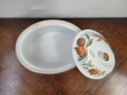 Royal Worcester Porcelain Gold Trim & Knob “Evesham” Pattern Casserole Dish | Antique & Vintage | Moonee Ponds Antiques | Australia Wide Delivery