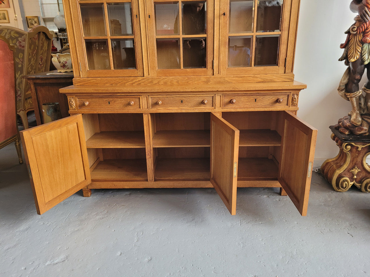 Edwardian Oak Dwarf Bookcase With Six Cupboards & Three Drawers | Antique & Vintage | Moonee Ponds Antiques | Australia Wide Delivery