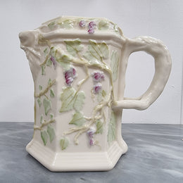 Belleek brown stamp (1980 – 1993) jug with ivy decoration, branch handle and Bacchus spout. It is in good original condition, please view photos as they help form part of the description.