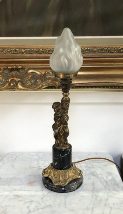 Lovely Cherub brass and Marble Lamp | Antique & Vintage | Moonee Ponds Antiques | Australia Wide Delivery