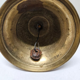 Vintage brass bell with engraved lines and markings on the insde. Please see photos as they form part of the description. In good original condition.