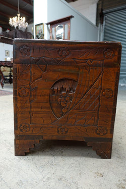 Carved Chinese Camphor Wood Trunk | Antique & Vintage | Moonee Ponds Antiques | Australia Wide Delivery
