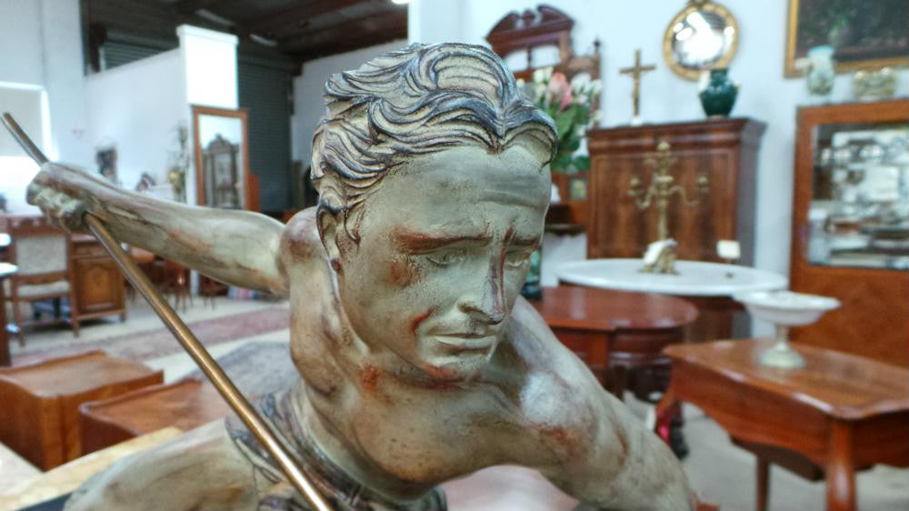 Art Deco Male Statue Show of Strength | Antique & Vintage | Moonee Ponds Antiques | Australia Wide Delivery