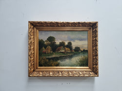Beautiful Framed Country Scene Oil on Canvas | Antique & Vintage | Moonee Ponds Antiques | Australia Wide Delivery
