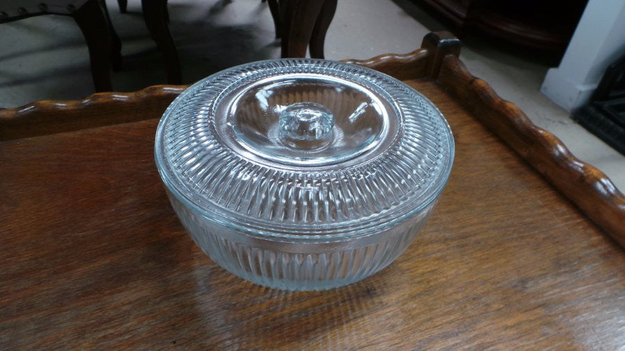 Round Vintage glass container