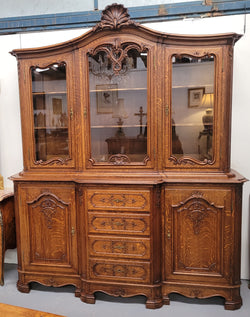 French Oak Louis 14th Style Display and Sideboard | Antique & Vintage | Moonee Ponds Antiques | Australia Wide Delivery
