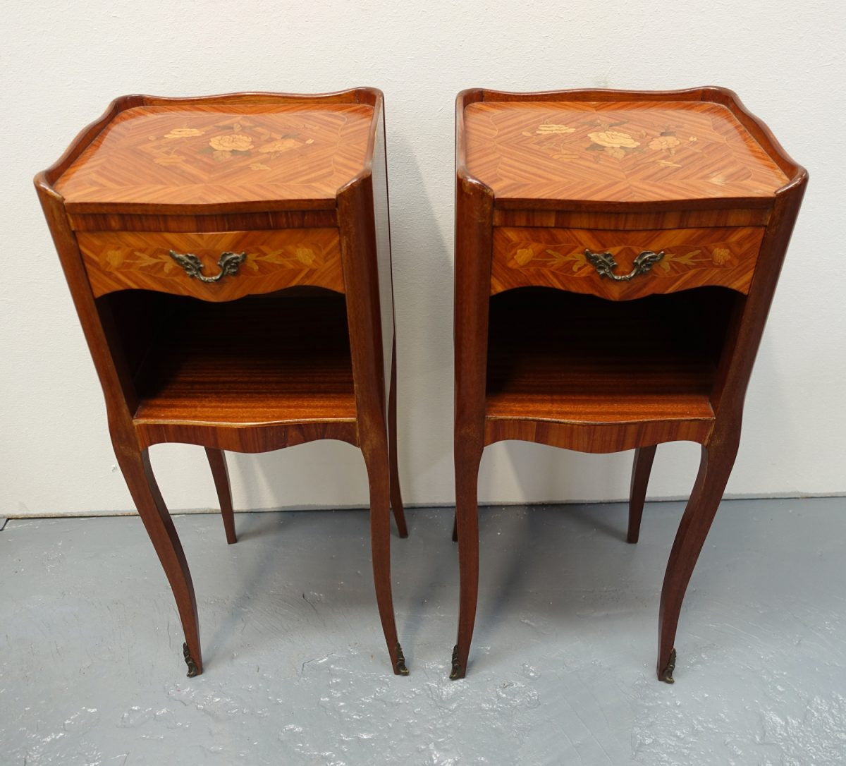 Pair Of French Marquetry Bedsides