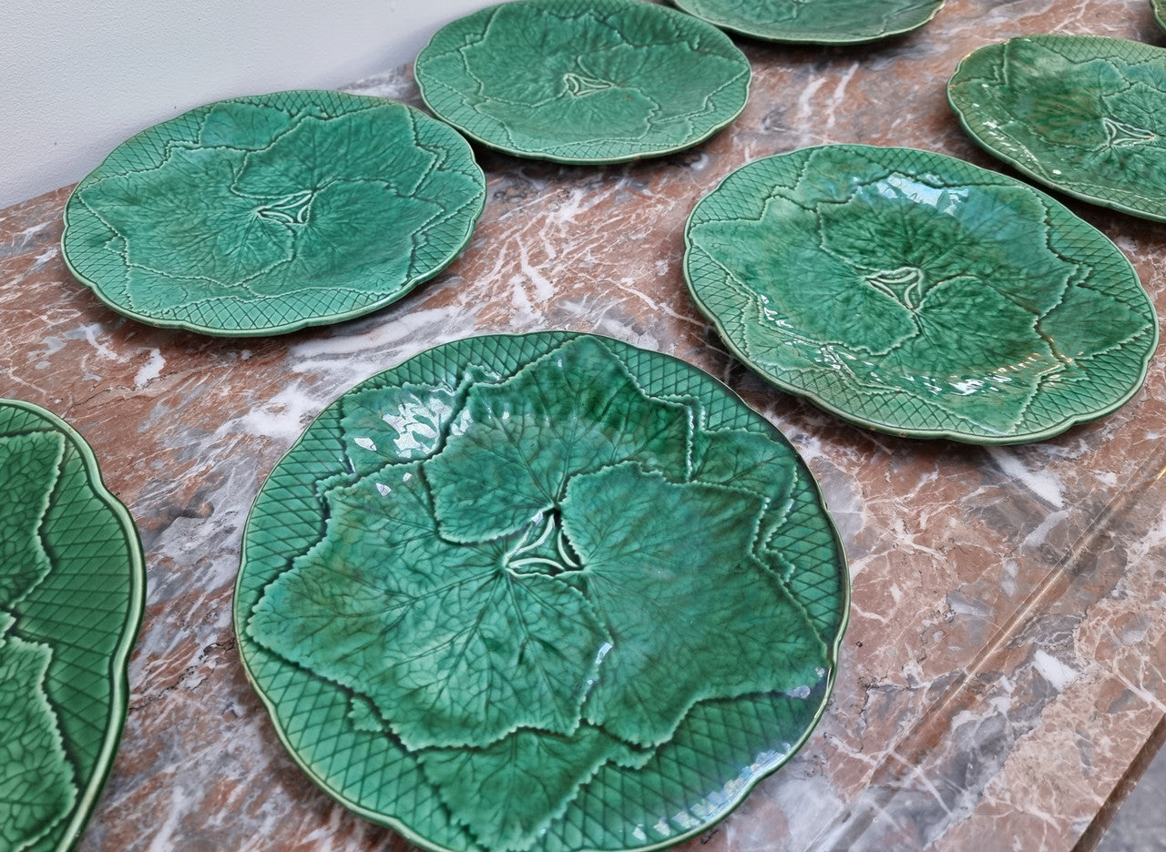 Rare set of 8 Majolica plates