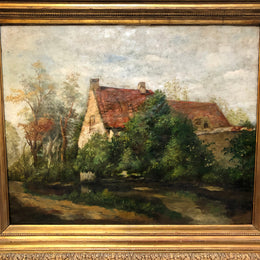 Beautiful French impressionist signed oil on canvas, in a lovely ornate gilt frame and in good original condition.