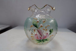 Satin Finished And Enamel Glass Vase | Antique & Vintage | Moonee Ponds Antiques | Australia Wide Delivery