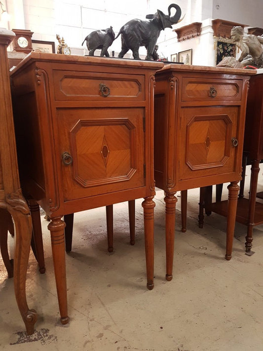 Pair Of French Inlaid Bedside Cabinets-2