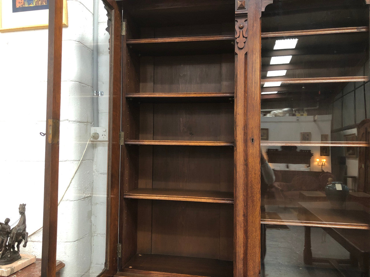 Amazing Six Door Oak English Bookcase | Antique & Vintage | Moonee Ponds Antiques | Australia Wide Delivery