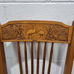 Australian Emu chair with cane inset seat. In good original condition.