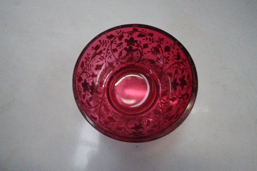 Bohemian Moser Style Cranberry Art Glass | Antique & Vintage | Moonee Ponds Antiques | Australia Wide Delivery