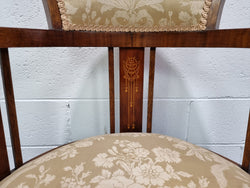 Charming Edwardian Inlaid Walnut Upholstered Armchair | Antique & Vintage | Moonee Ponds Antiques | Australia Wide Delivery