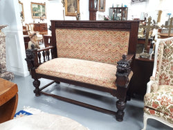 French Gothic Style 19th Century Oak Settee | Antique & Vintage | Moonee Ponds Antiques | Australia Wide Delivery