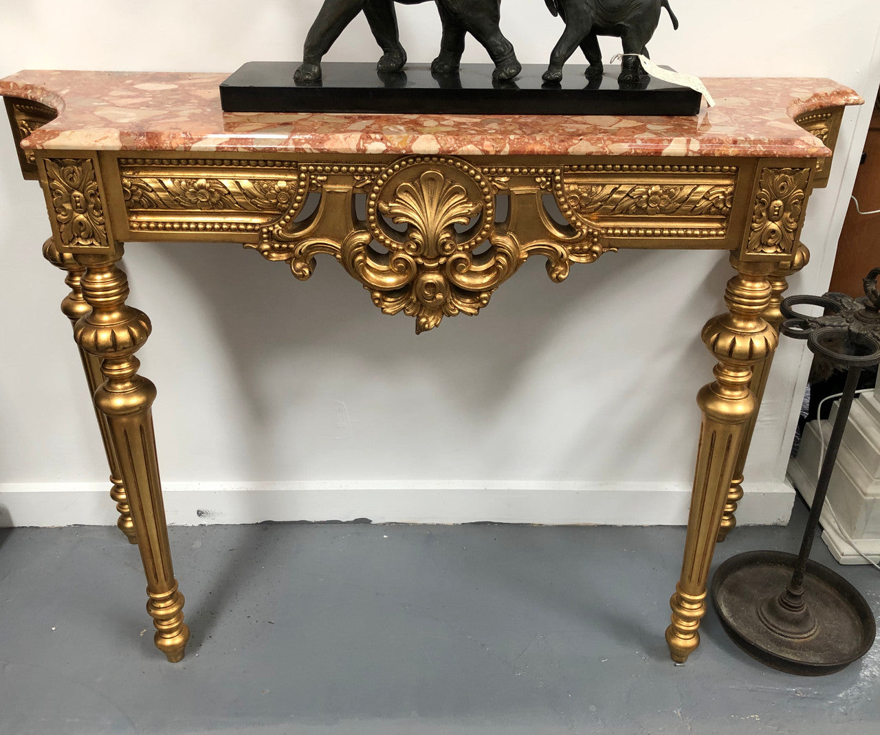 Stunning French gilt Console table