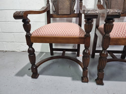 Pair Oak Jacobean Revival Carver Chairs with Cane Back | Antique & Vintage | Moonee Ponds Antiques | Australia Wide Delivery