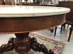 Mid 19th Century French Walnut White Marble Top Centre Table | Antique & Vintage | Moonee Ponds Antiques | Australia Wide Delivery