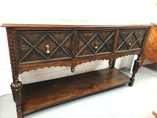 Georgian Style Carved Oak Dresser