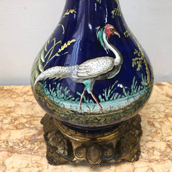 Rare pair of French Majolica Lamps | Antique & Vintage | Moonee Ponds Antiques | Australia Wide Delivery