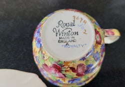 Royal Winton “Royalty” Cup & Saucer" | Antique & Vintage | Moonee Ponds Antiques | Australia Wide Delivery