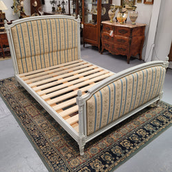French Louis 16th Style Double Bed & Rails with Original Crackle Paint | Antique & Vintage | Moonee Ponds Antiques | Australia Wide Delivery