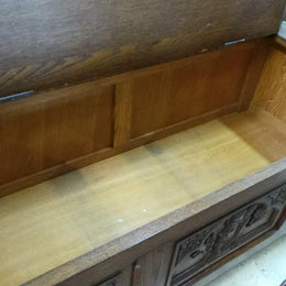 French Oak Gothic Hall Seat