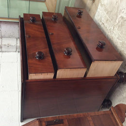 Georgian Flame Mahogany Chest Of Drawers