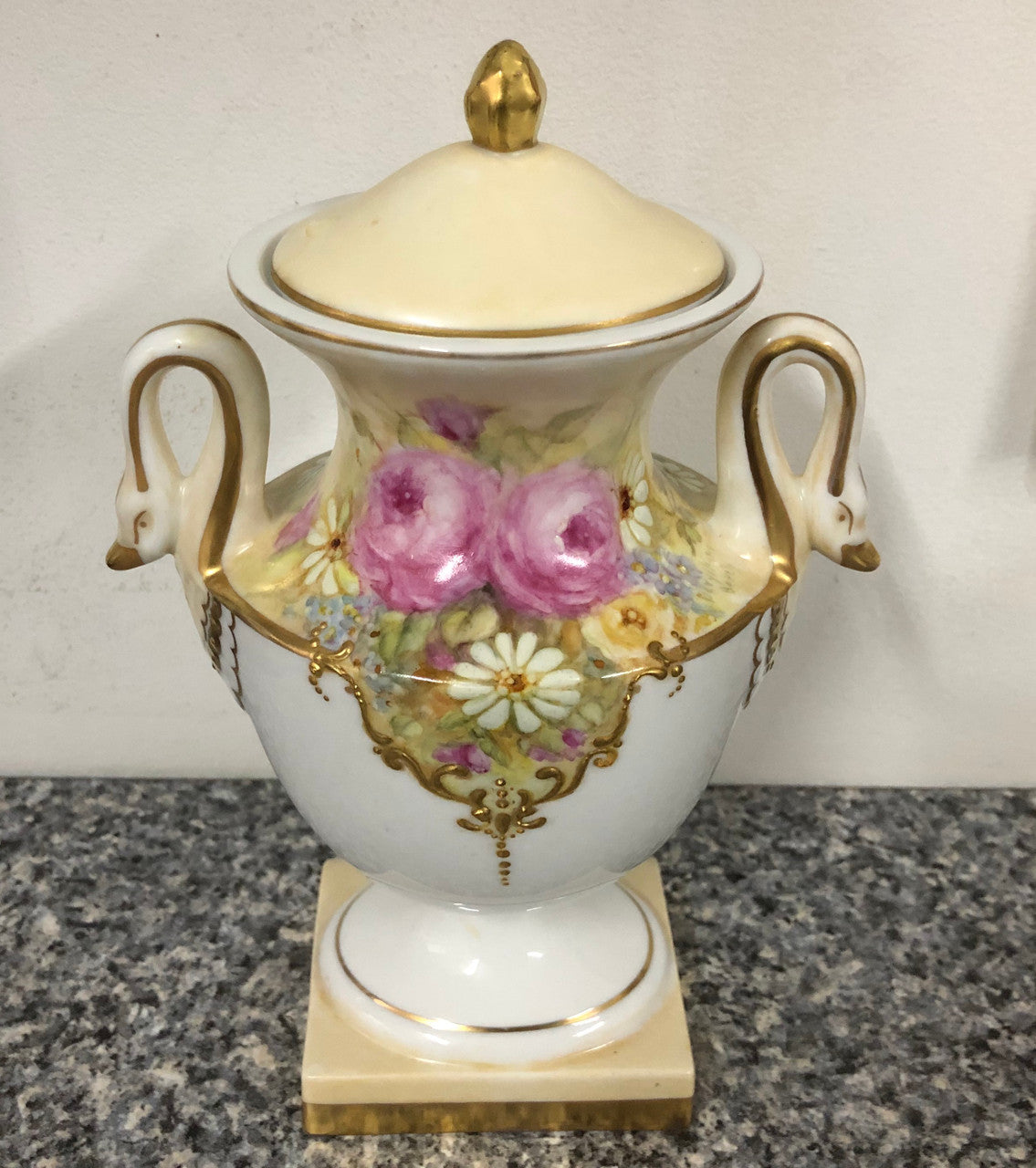 Beautiful Hand Painted Decorative Lidded Vase