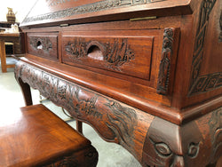Beautifully carved Small Desk and stool | Antique & Vintage | Moonee Ponds Antiques | Australia Wide Delivery