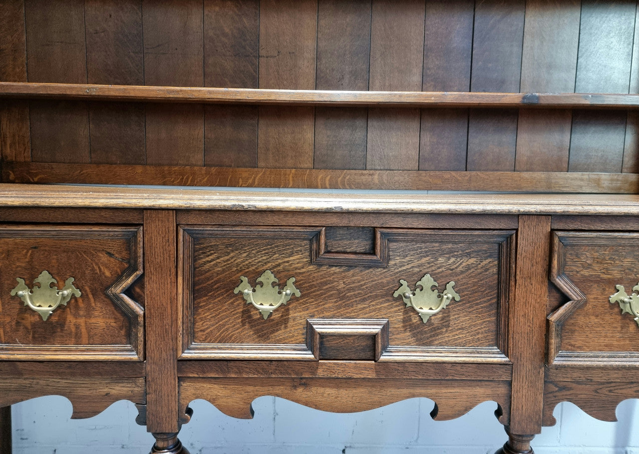 Fabulous Antique Oak Tudor Style Kitchen Dresser | Antique & Vintage | Moonee Ponds Antiques | Australia Wide Delivery