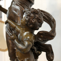 Rare "Adolphe Mougin", Figural Clock ‘La Terre‘ with World Globe