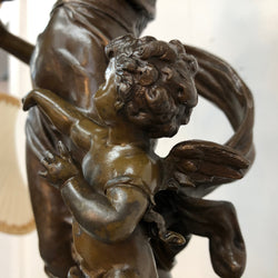 Rare "Adolphe Mougin", Figural Clock ‘La Terre‘ with World Globe | Antique & Vintage | Moonee Ponds Antiques | Australia Wide Delivery