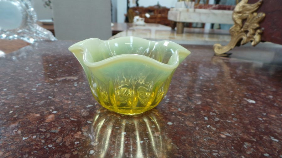 Vaseline glass bowl | Antique & Vintage | Moonee Ponds Antiques | Australia Wide Delivery