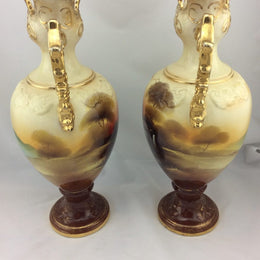 Pair Late Victorian English Vases