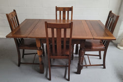 Fabulous Small Oak Extension Table & Four Dinning Chairs | Antique & Vintage | Moonee Ponds Antiques | Australia Wide Delivery