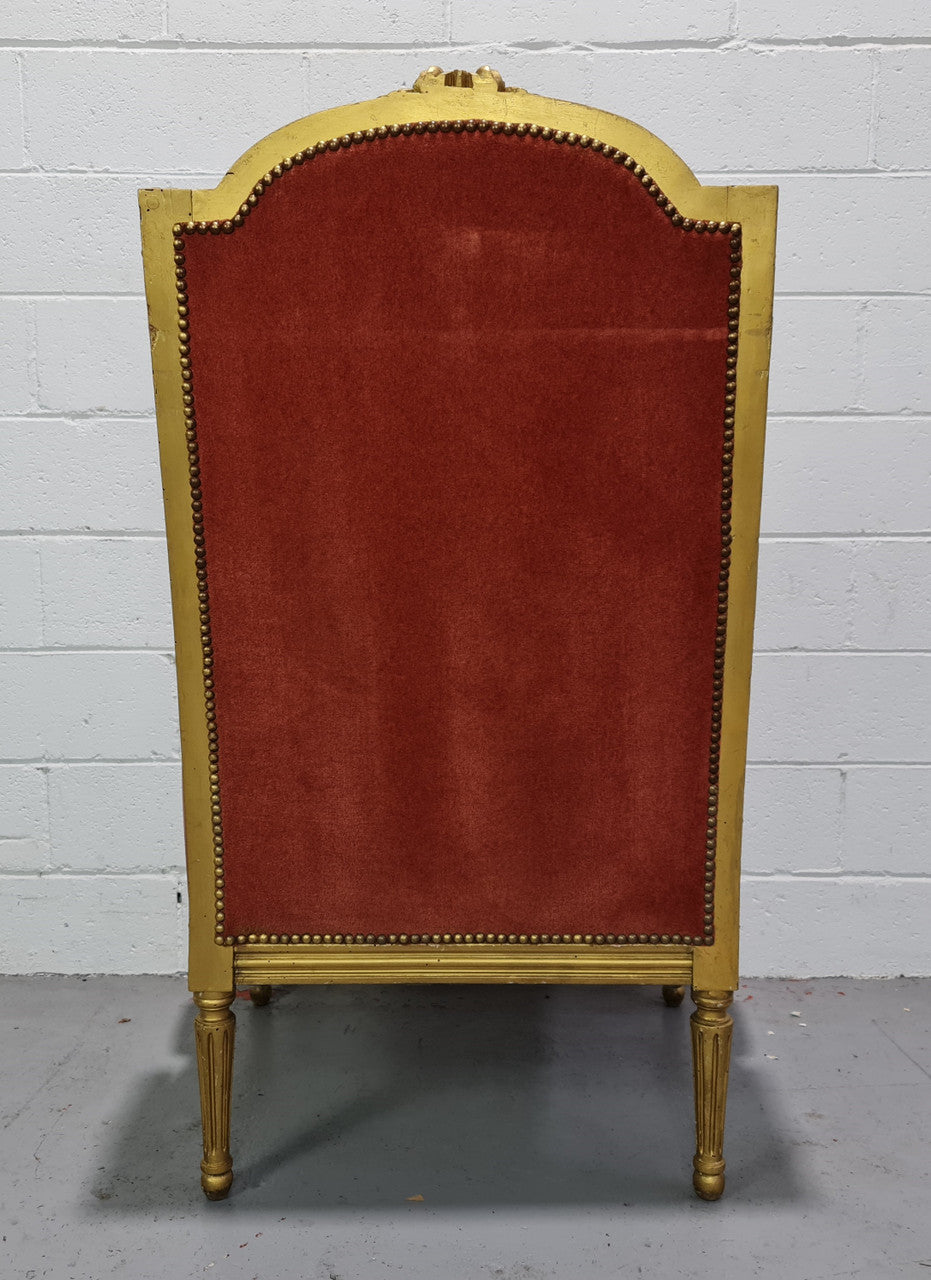 Antique Louis XVI Gilt Upholstered Bergere Wingback Chair | Antique & Vintage | Moonee Ponds Antiques | Australia Wide Delivery