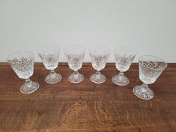 Set of Six Stuart Crystal “Henley” Pattern Wine Glasses | Antique & Vintage | Moonee Ponds Antiques | Australia Wide Delivery