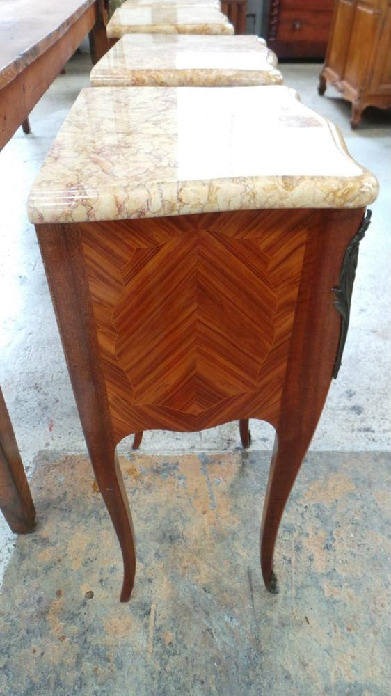 A Lovely Pair Of Petite Inlaid Bedside Cabinets | Antique & Vintage | Moonee Ponds Antiques | Australia Wide Delivery