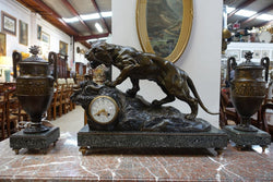 French Cold Painted Spelter And Bronze Set | Antique & Vintage | Moonee Ponds Antiques | Australia Wide Delivery