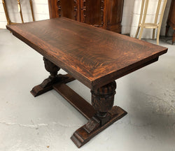 Vintage French Oak Bulbous Stretcher Base Coffee Table | Antique & Vintage | Moonee Ponds Antiques | Australia Wide Delivery