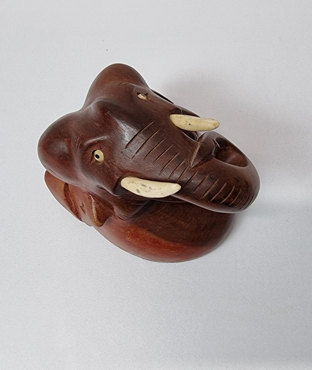 Vintage Elephant Carving With Intact Tusks