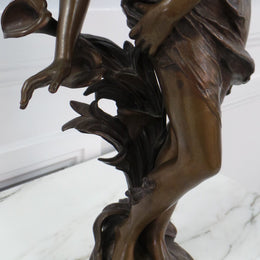 Rare French Bronze Statue Lady Figurine