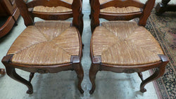 Set of Six French Oak Rush Seat Dining Chairs | Antique & Vintage | Moonee Ponds Antiques | Australia Wide Delivery