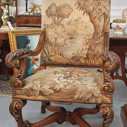 A sensational French walnut carved chair