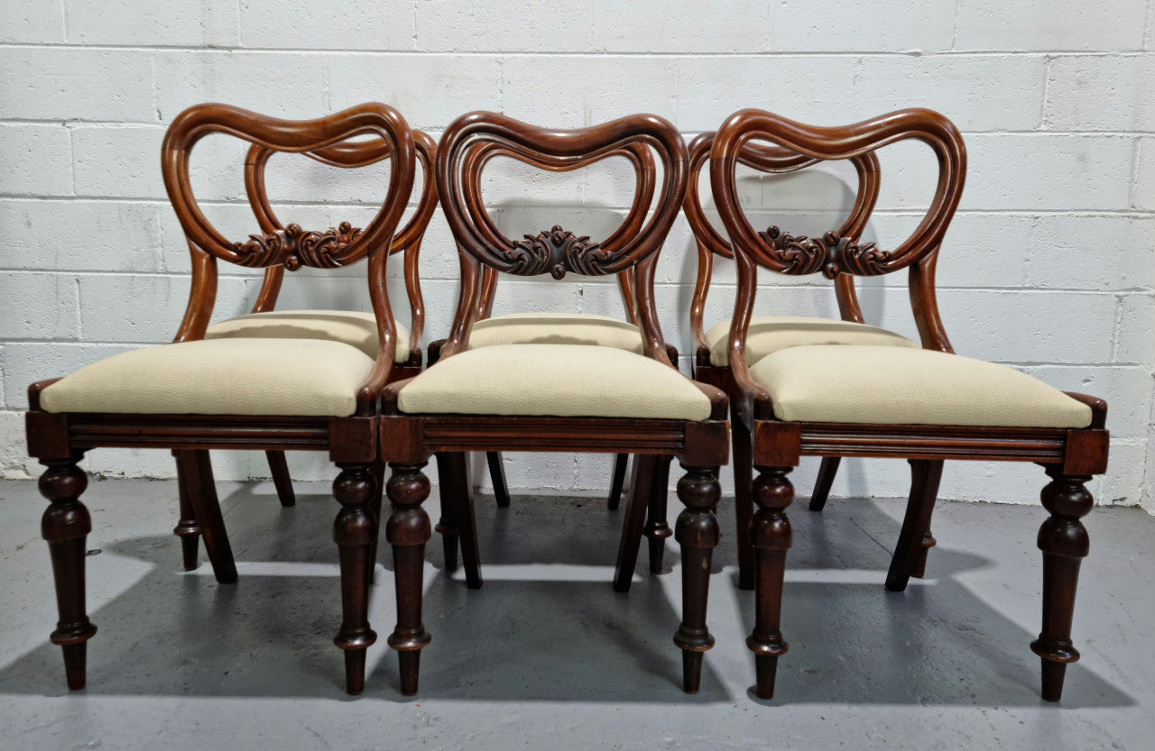 Set of Six Victorian Style Carved Balloon Back Chairs | Antique & Vintage | Moonee Ponds Antiques | Australia Wide Delivery