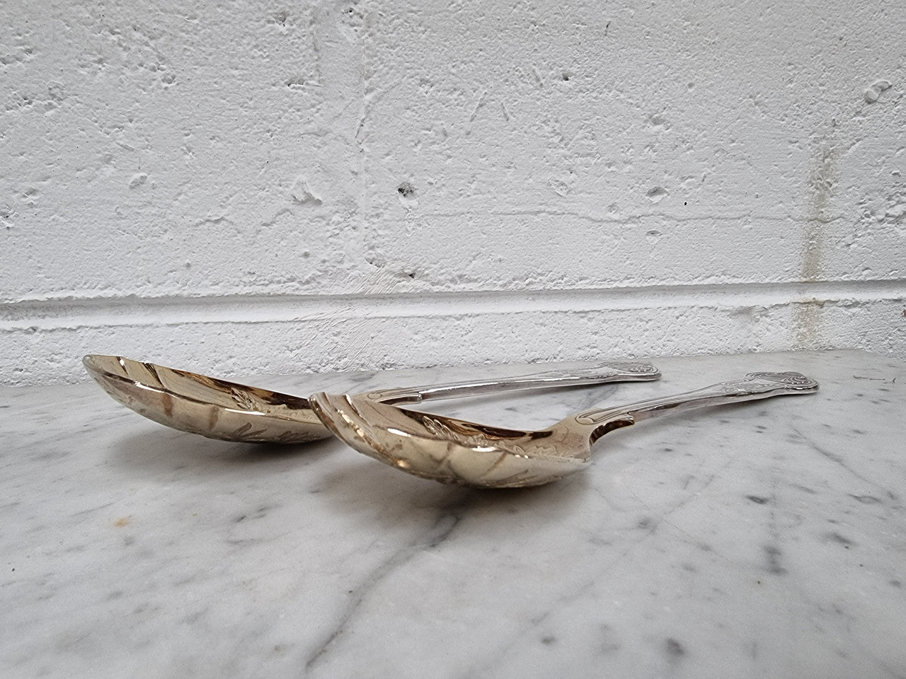 Pair Sheffield Silver Plate Berry Bowl Servers | Antique & Vintage | Moonee Ponds Antiques | Australia Wide Delivery